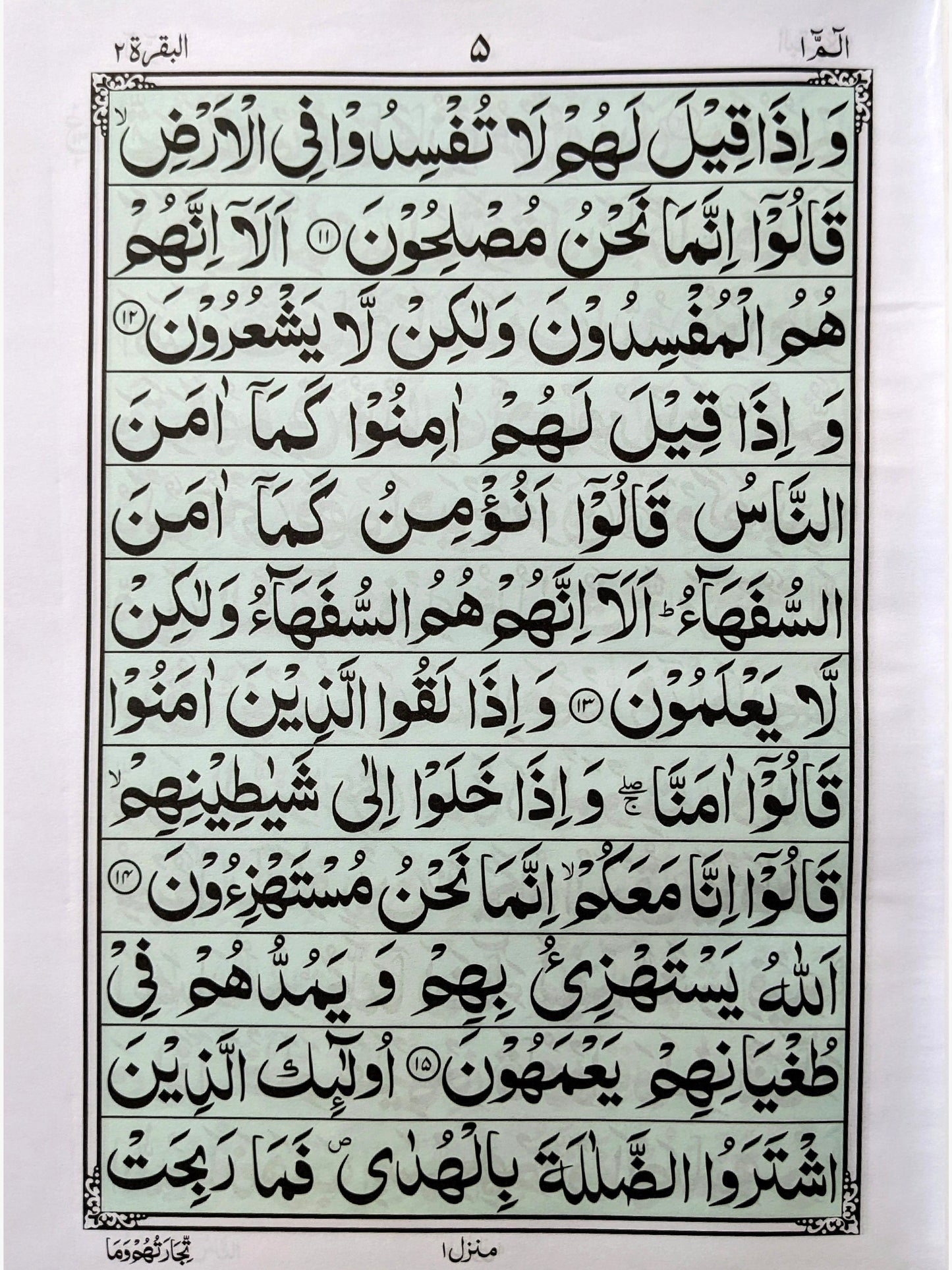 Extra Large & Bold Font Quran Pak – Light Green Background - QURAN MARKAZ