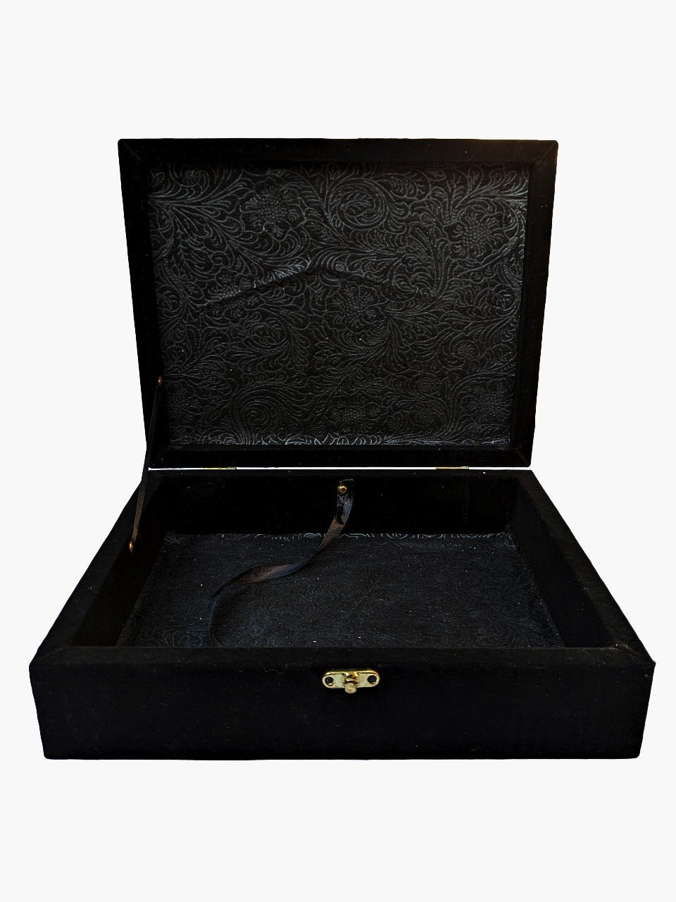 Black Velvet Quran Box with Rehal Design - Only Box (No Quran Included) - QURAN MARKAZ