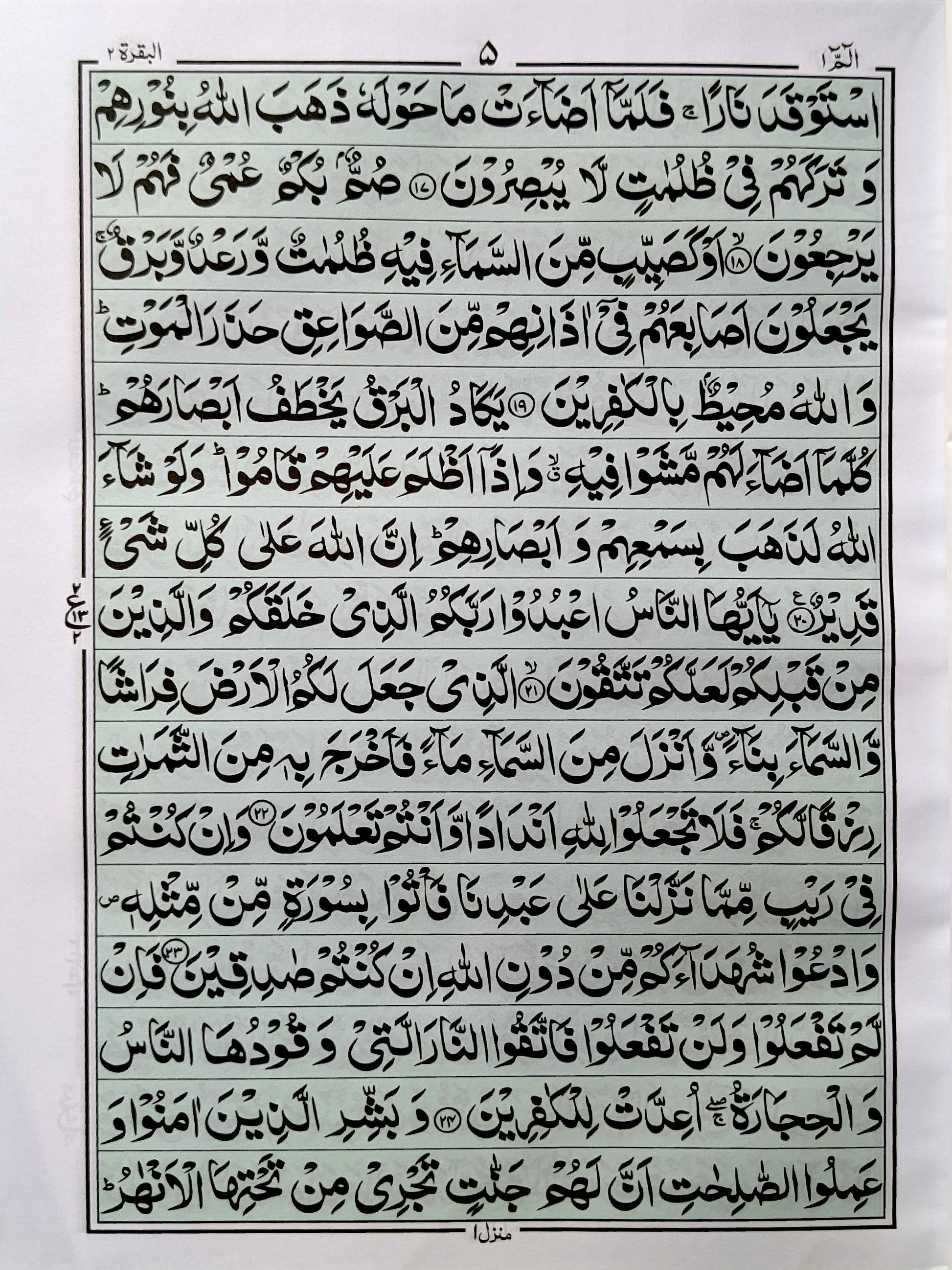 Bold Large Font Quran Pak – Light Green Background - QURAN MARKAZ