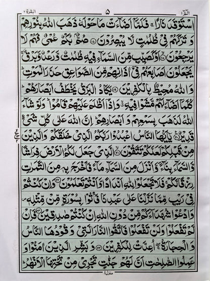Bold Large Font Quran Pak – Light Green Background - QURAN MARKAZ