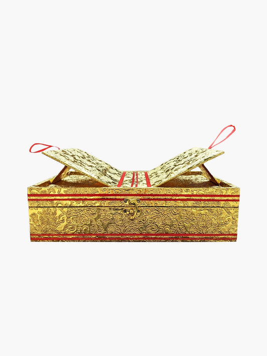 Premium Golden Quran Box with Rehal Design - Only Box (No Quran Included) - QURAN MARKAZ