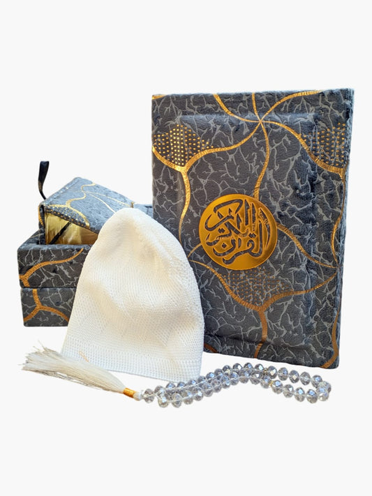 Elegant Gray Quran Gift Set - QURAN MARKAZ